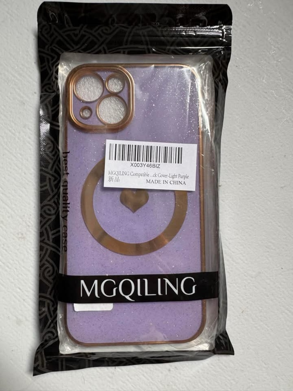 iPhone 13 Purple Glitter Ring Holder Phone Case